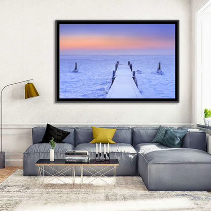 Frosted Jetty at Sunrise Wall Art