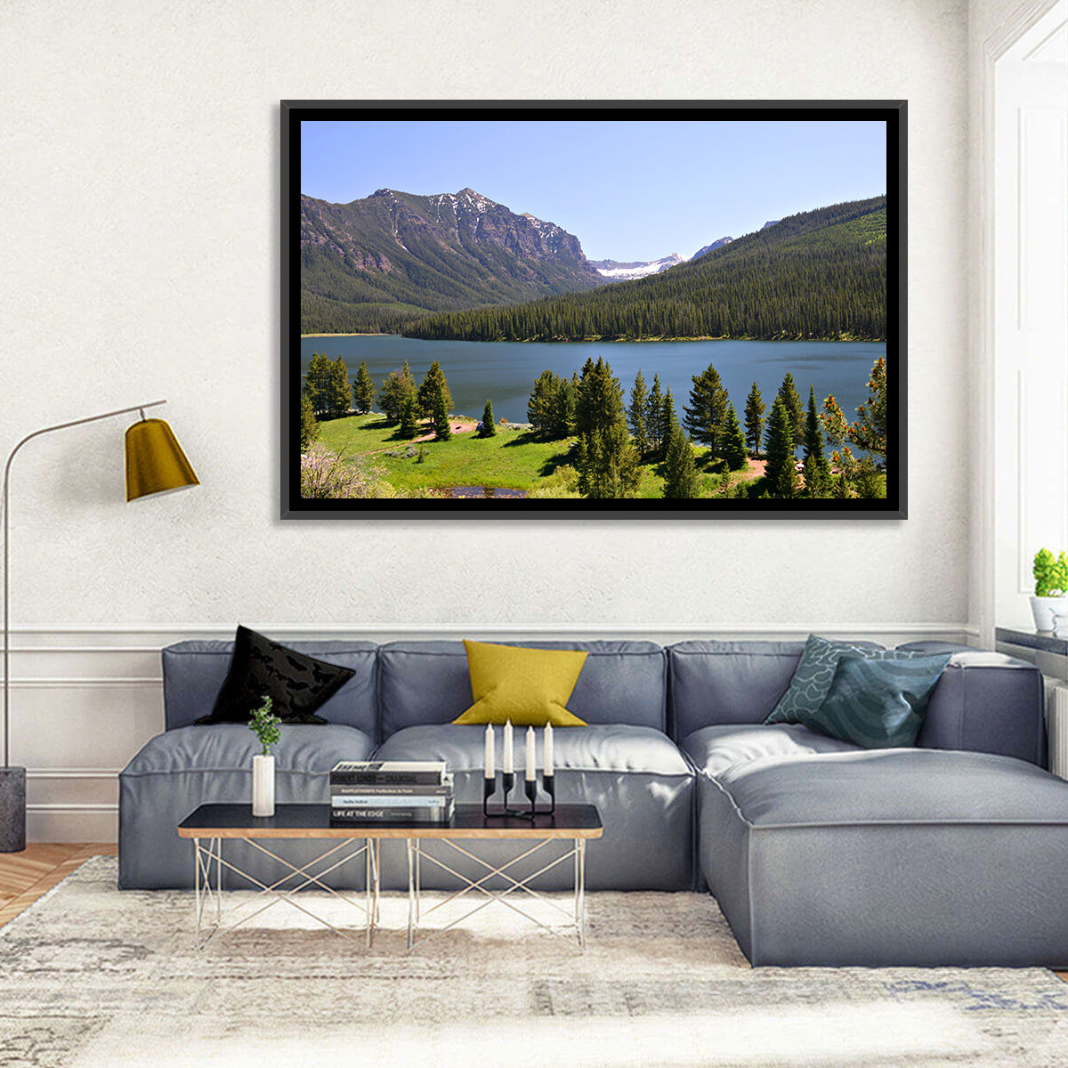 Gallatin National Forest Lake Wall Art in a room, landscape