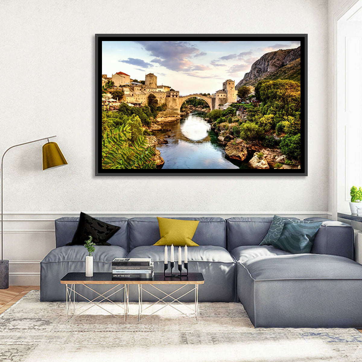 Stari Most Bridge, Mostar Wall Art in a room, landscape