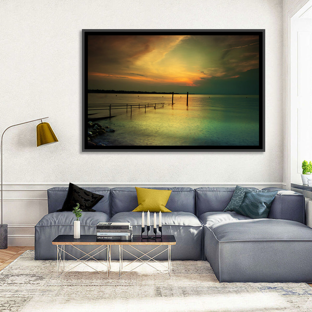 Lake Garda Sunset Pier Wall Art