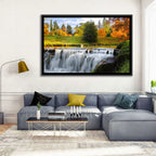 Autumn Forest Waterfall Wall Art