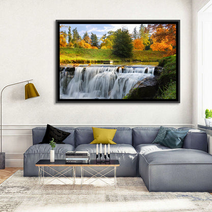 Autumn Forest Waterfall Wall Art