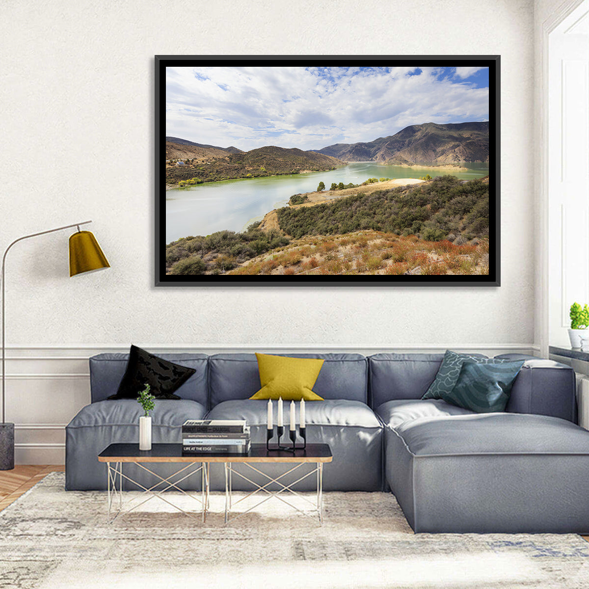 Pyramid Lake Vista Wall Art in a room, landscape