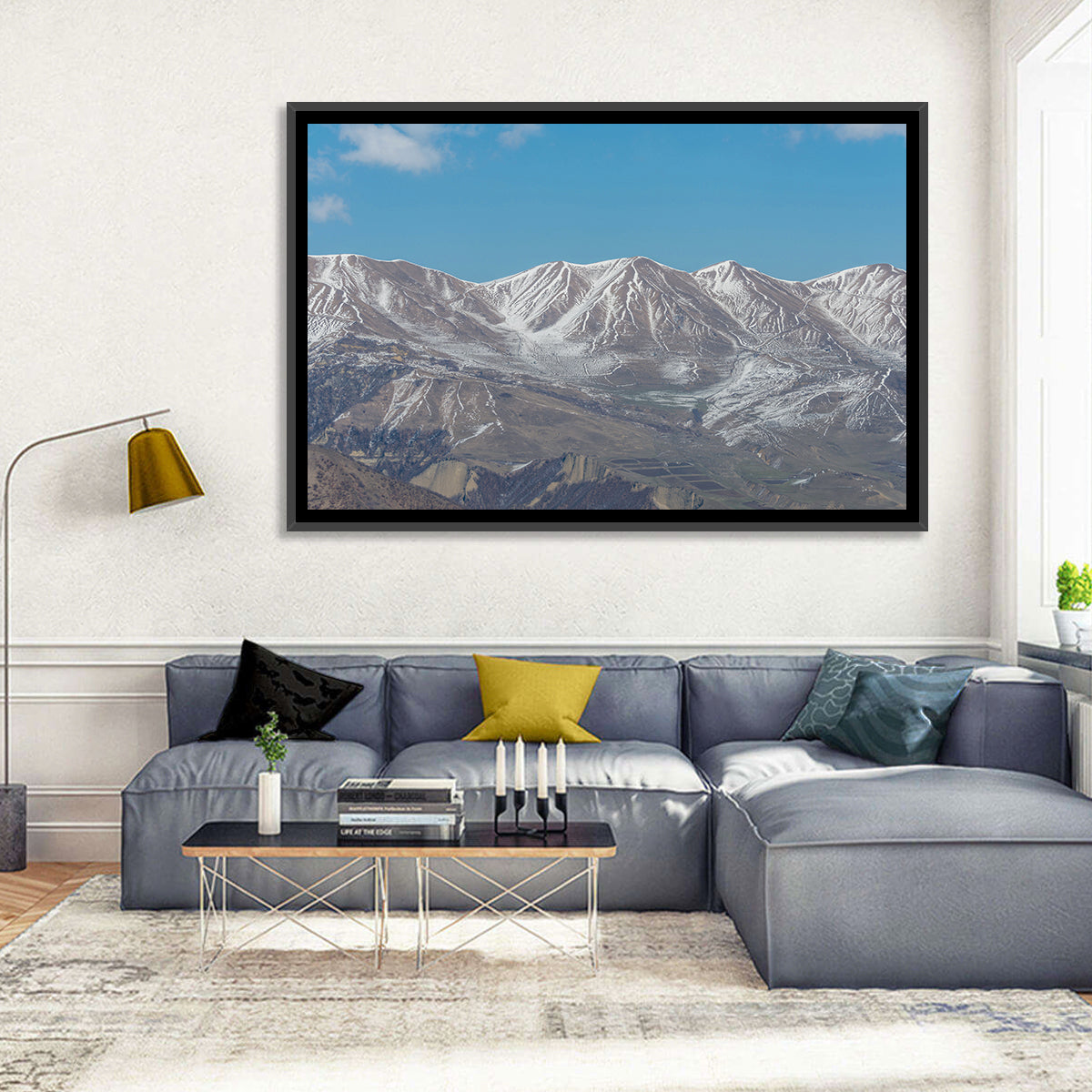 Qusar Mountains Wall Art in a room, landscape