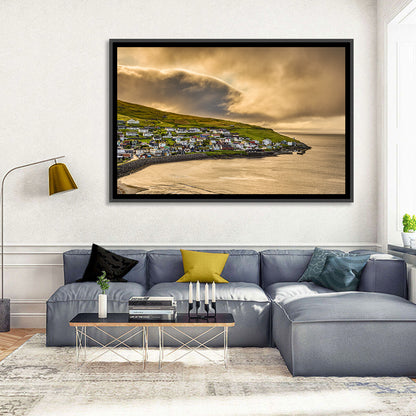 Coastal Village at Golden Hour Wall Art