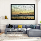 Snow Geese Over River Wall Art