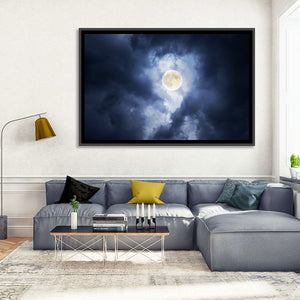 Moon & Cloudy Sky Wall Art