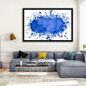 Blue Color Splash Wall Art