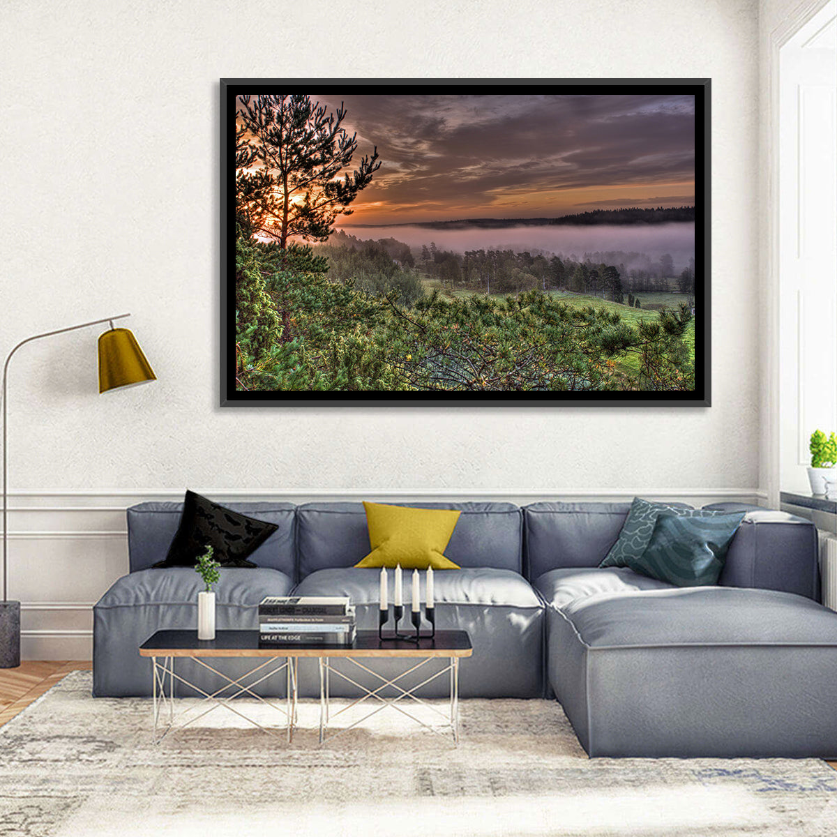 Misty Swedish Pine Valley Wall Art