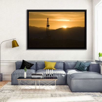 Sunrise Over Drilling Rig Wall Art