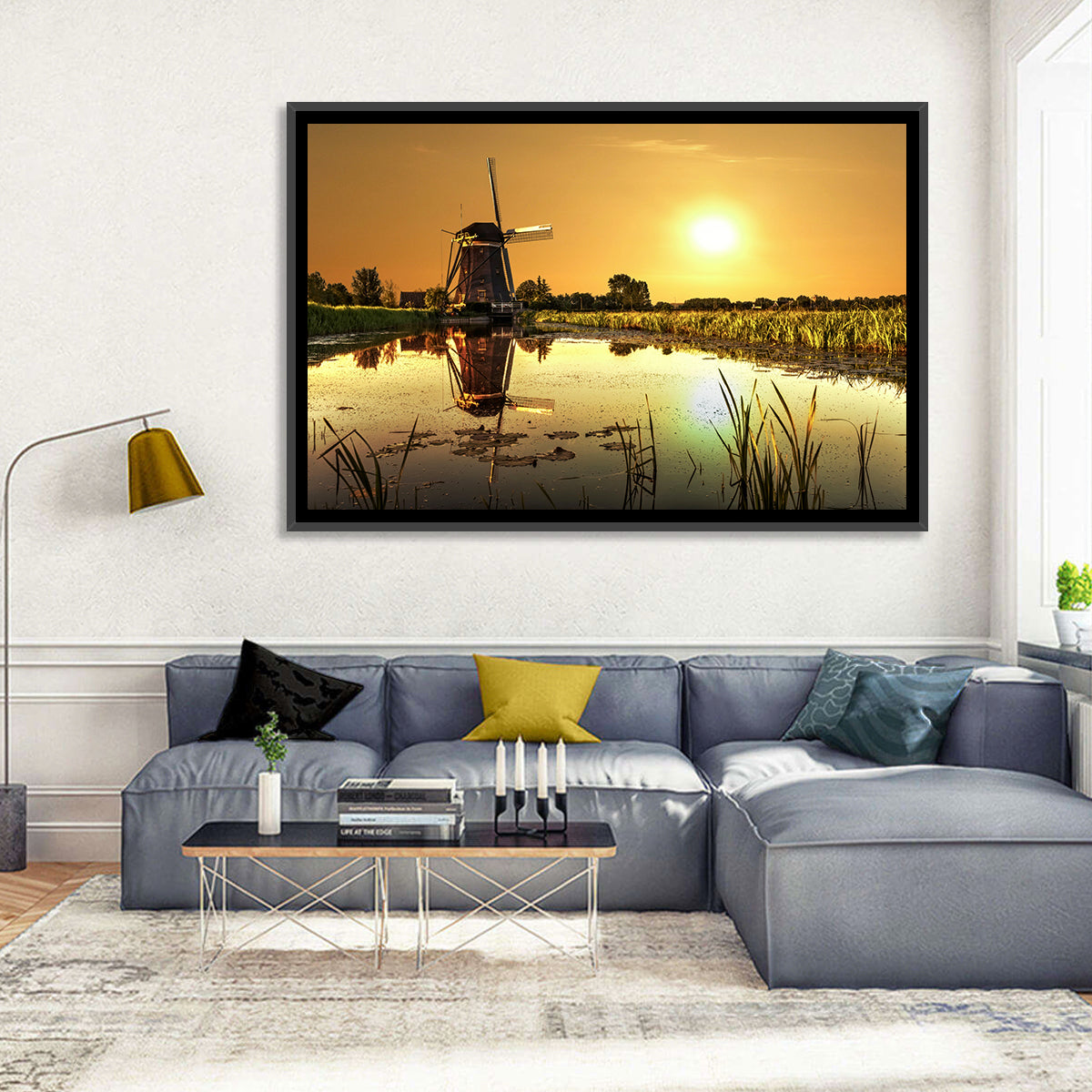 Dutch Windmill at Golden Hour Wall Art