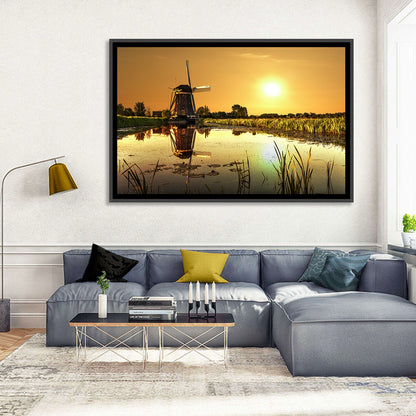 Dutch Windmill at Golden Hour Wall Art