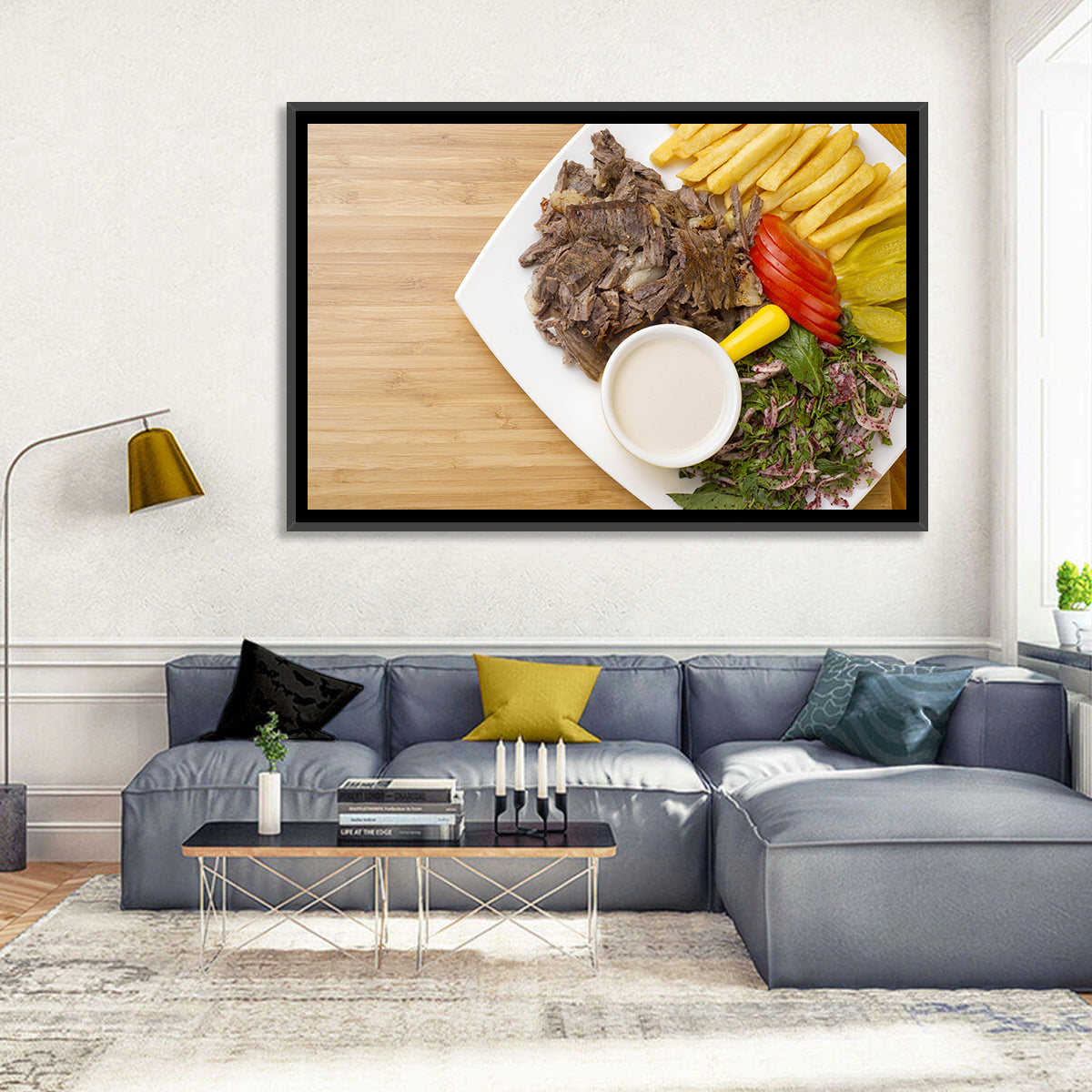 Shawarma and Fries Flat Lay Wall Art