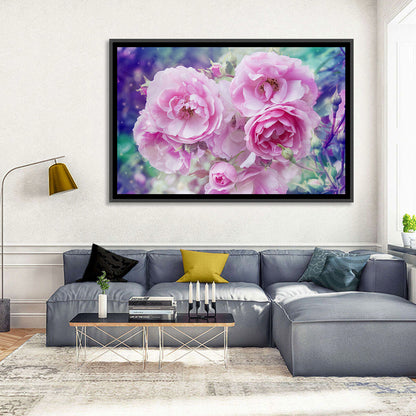 Springtime Pink Rose Cluster Wall Art