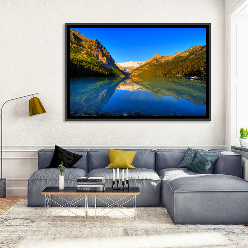 Lake Louise Canoe Reflection Wall Art