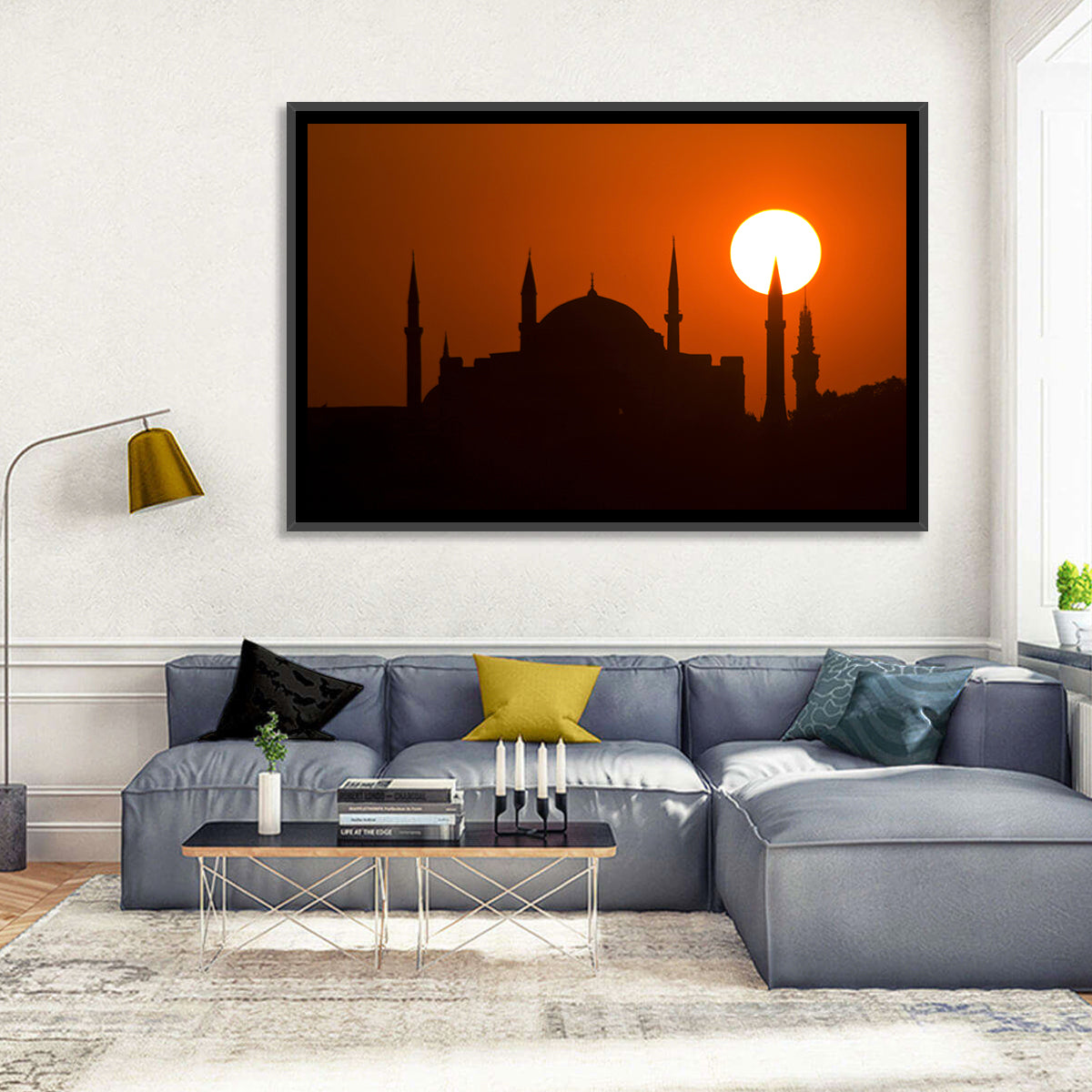 Hagia Sophia Silhouette at Sunset Wall Art