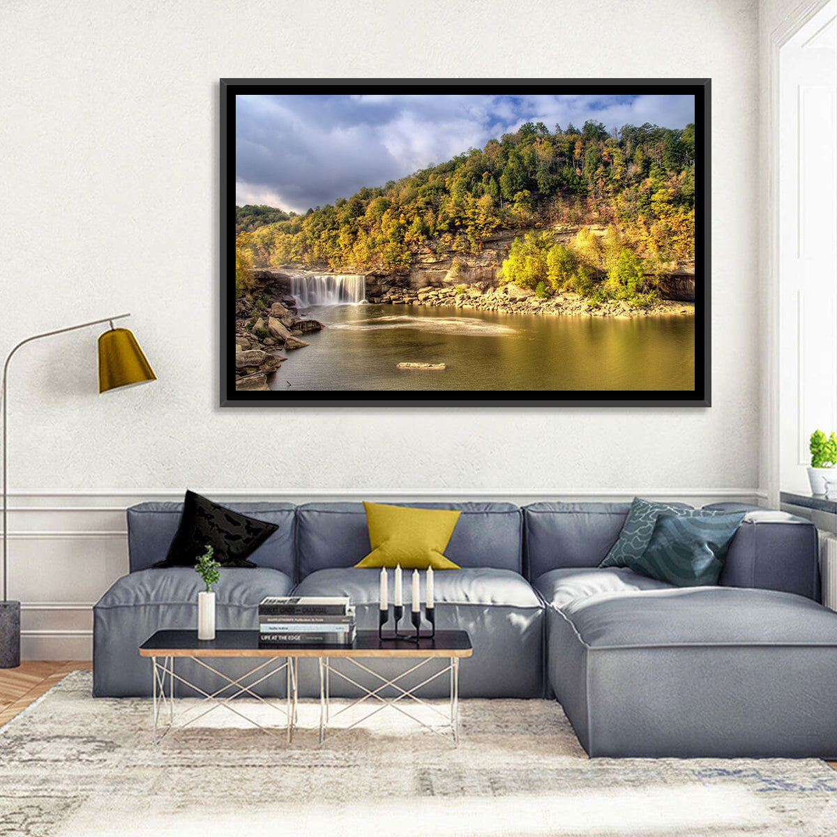 Cumberland Falls Wall Art in a room, landscape