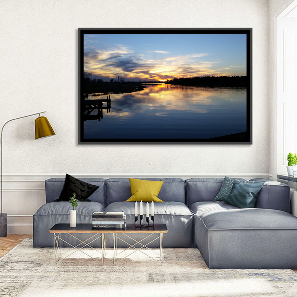Lake Palestine Pier at Sunset Wall Art