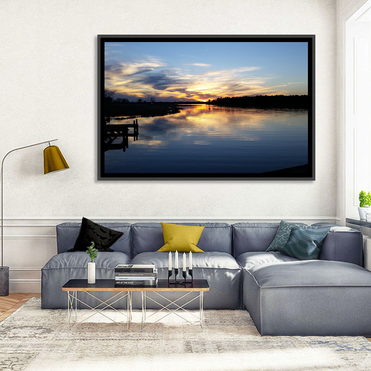 Lake Palestine Pier at Sunset Wall Art