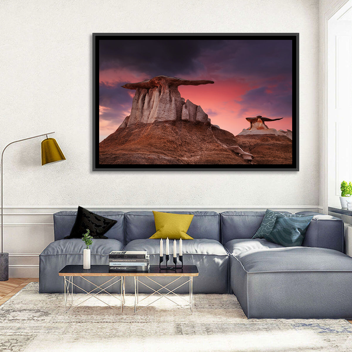 Wings Formation, Bisti Hoodoos Wall Art in a room, landscape