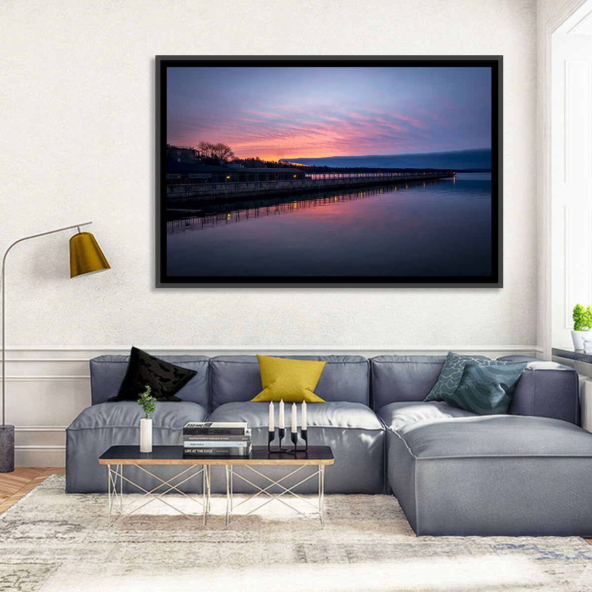 Skaneateles Lake Pier at Dusk Wall Art