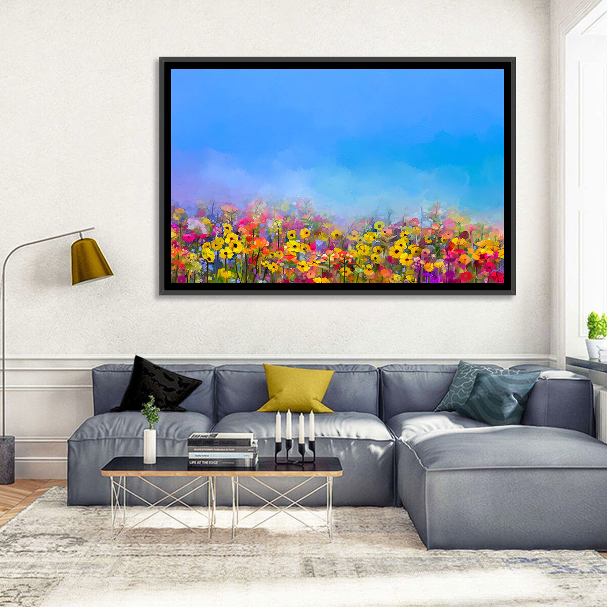 Cornflower and Daisy Meadow Wall Art