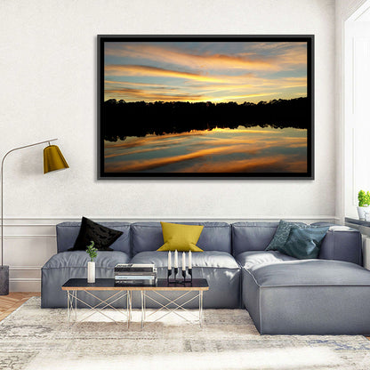 Lake Charles Golden Sunset Wall Art
