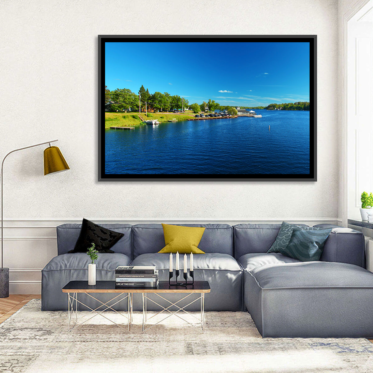 Lake Minocqua Wall Art in a room, landscape