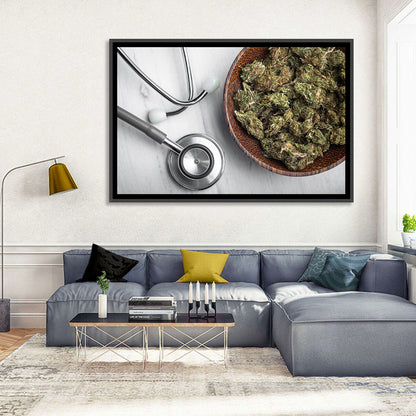 Stethoscope and Medical Cannabis Still Life Wall Art