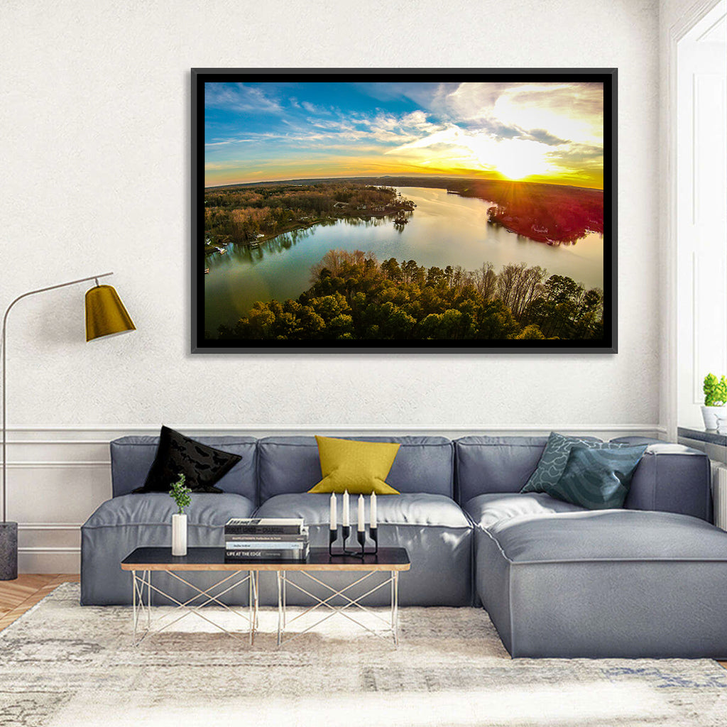 Lake Wylie Golden Sunset Wall Art