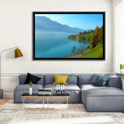 Lake Brienz Misty Shoreline Wall Art