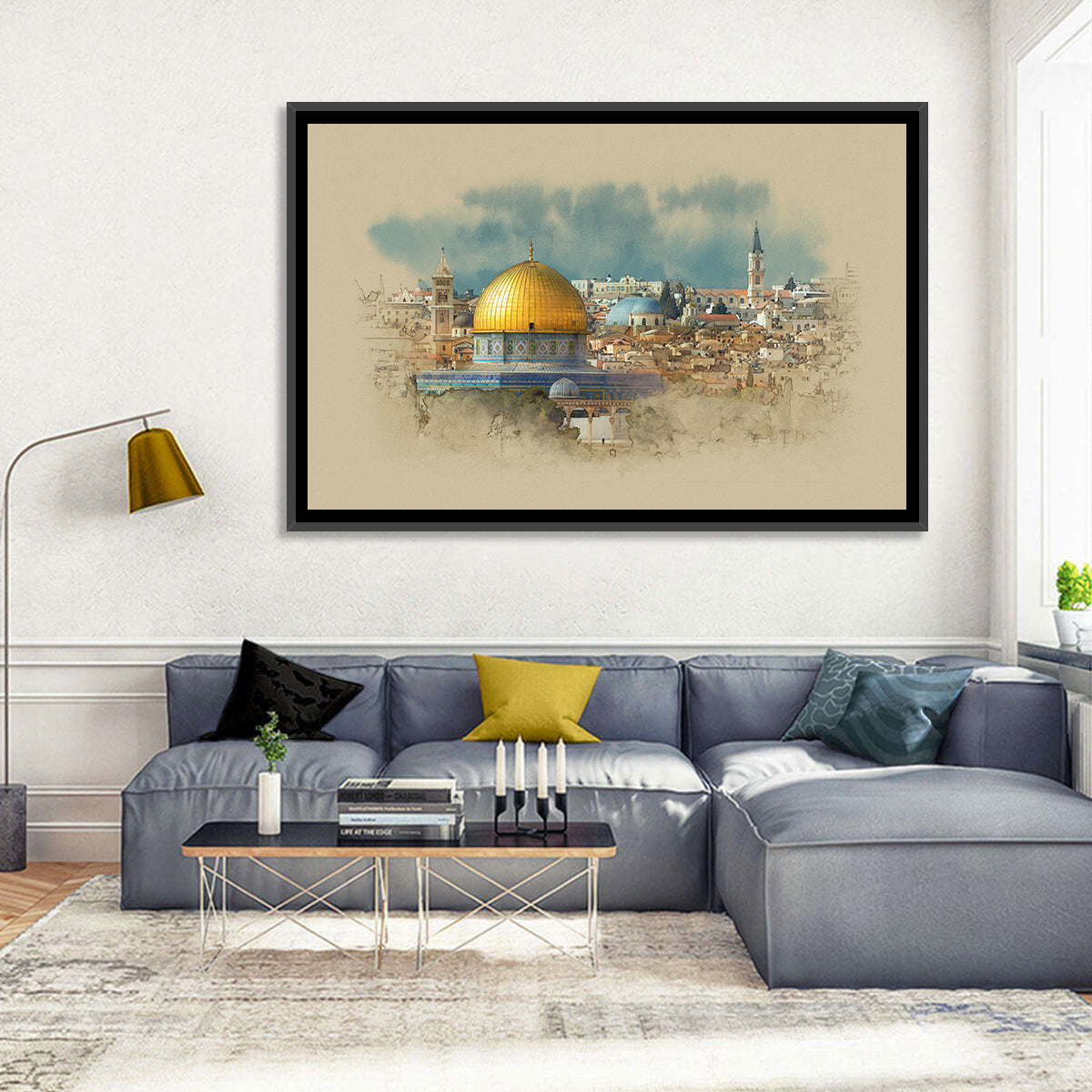 Dome of the Rock Watercolor Study Wall Art