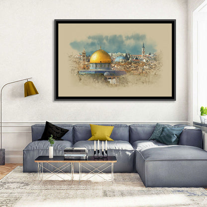 Dome of the Rock Watercolor Study Wall Art