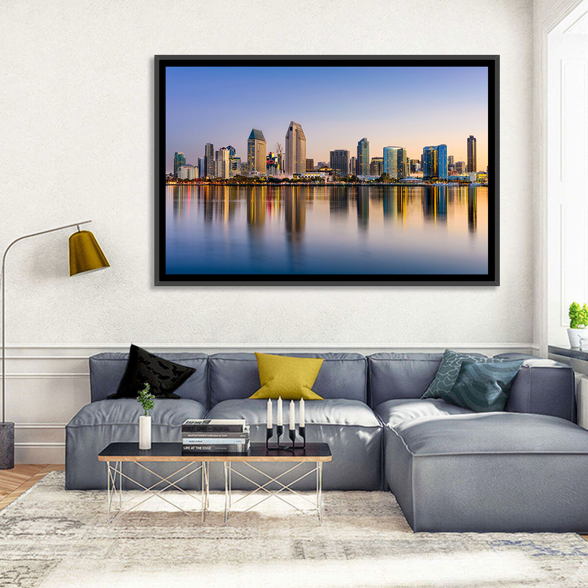 San Diego Skyline at Golden Dusk Wall Art