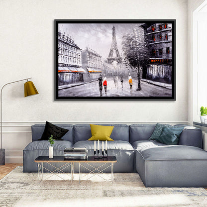 Paris Street with Eiffel Tower Wall Art