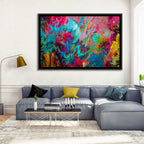 Vibrant Impasto Color Burst Abstract Wall Art