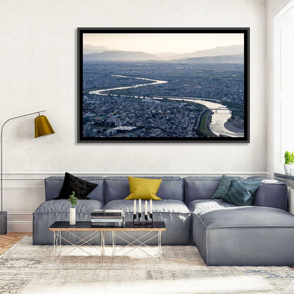 Gifu Aerial River View Wall Art