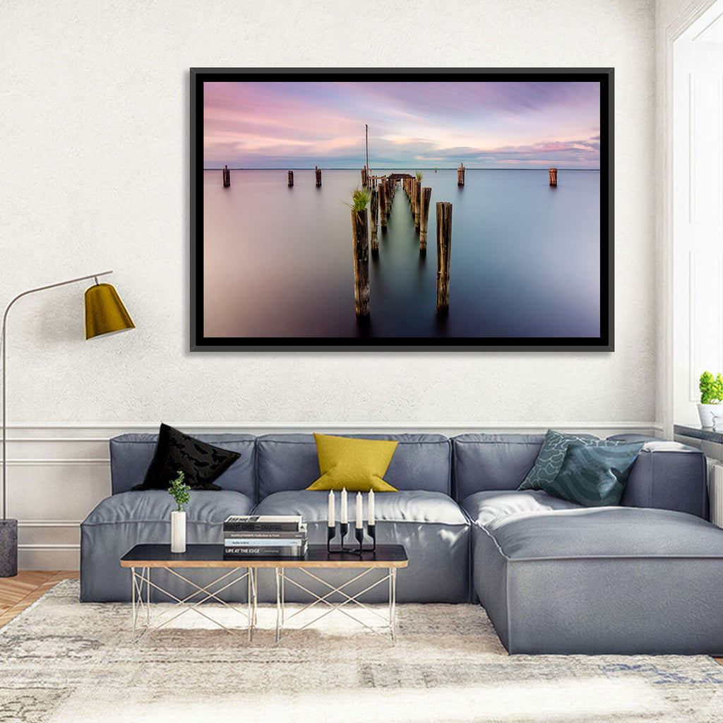 Lake Monroe Pier at Dusk Wall Art