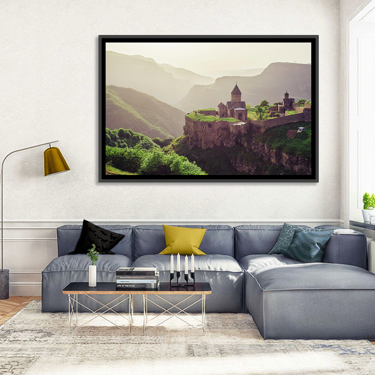 Tatev Monastery at Golden Hour Wall Art in a room, landscape
