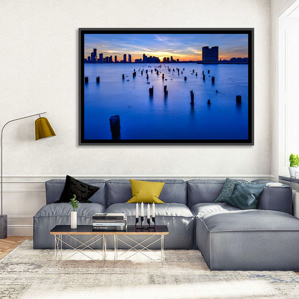 Jersey City Skyline at Dusk Wall Art