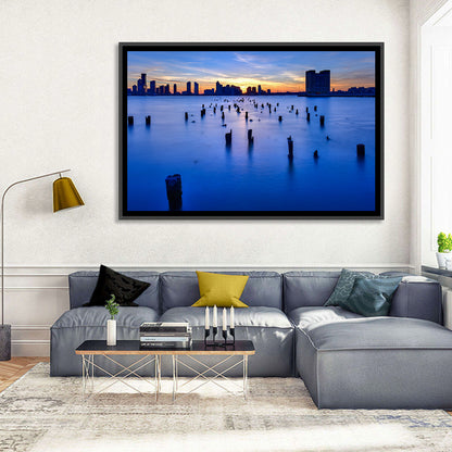 Jersey City Skyline at Dusk Wall Art