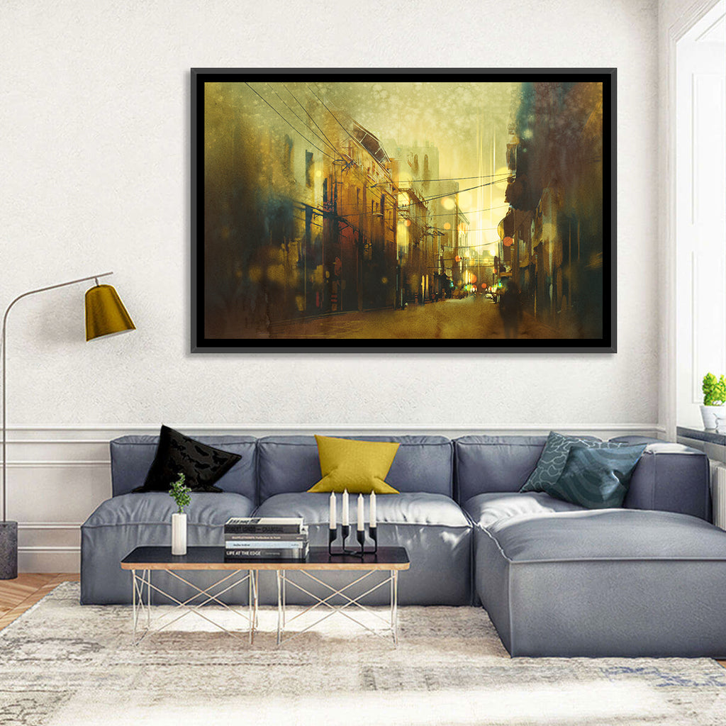 Golden Hour Urban Street Wall Art