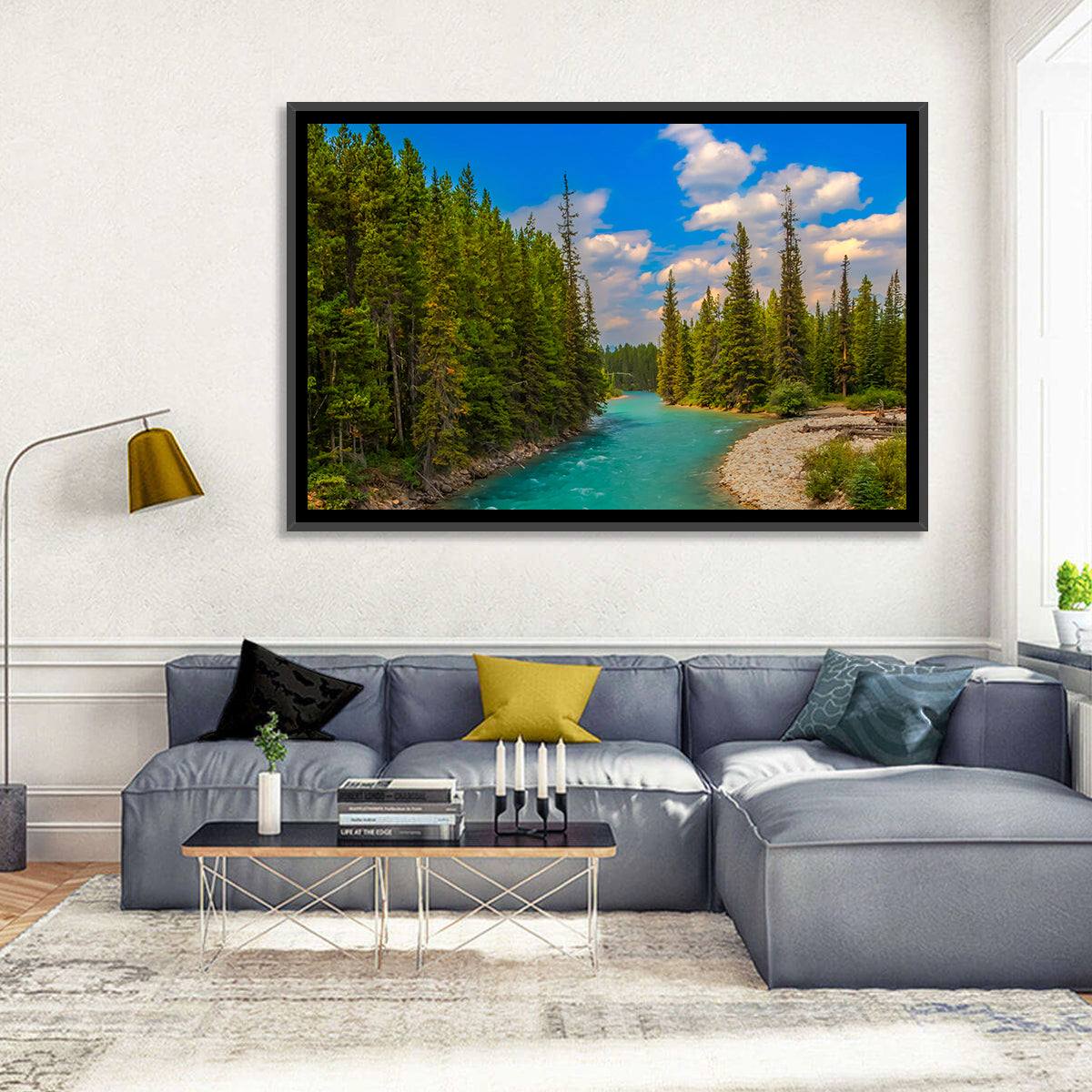 Pipestone River Wall Art in a room, landscape