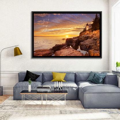 Bass Harbor Head Light at Sunset Wall Art