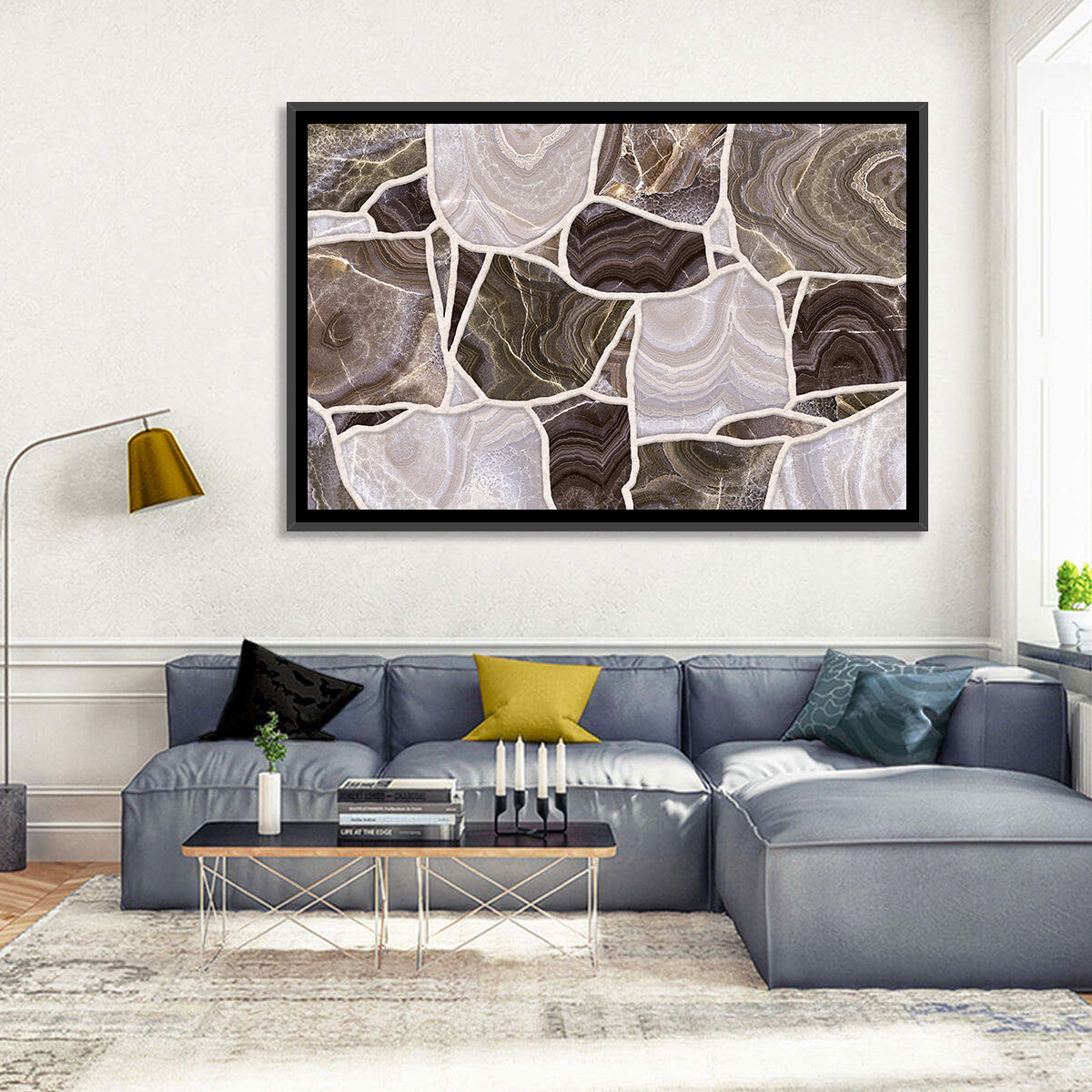Banded Stone Mosaic Wall Art