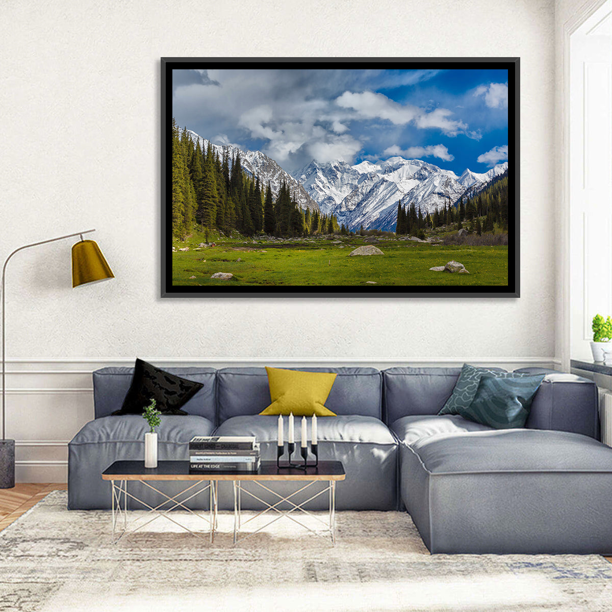 Ala Archa Meadow and Peaks Wall Art in a room, landscape