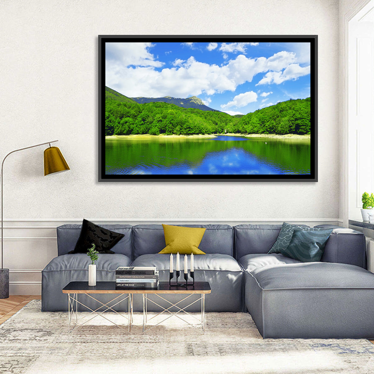 Montseny Mountains from Santa Fe Lake Wall Art in a room, landscape