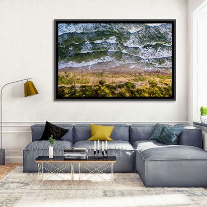 Aerial Waves Over Sandy Cliff Wall Art