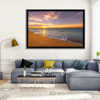 Sunrise Over Ocean Beach Wall Art