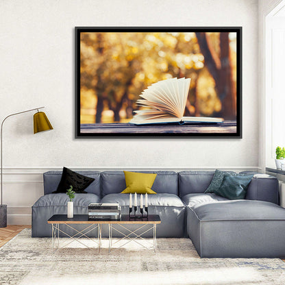 Open Book in Golden Autumn Light Wall Art